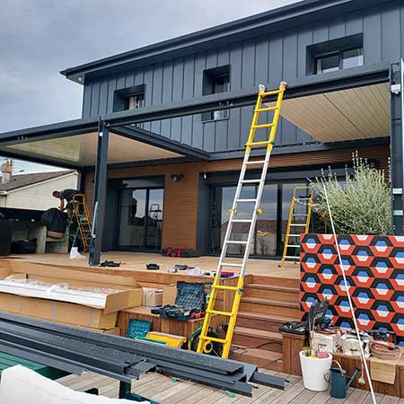 Pose de terrasses bois ou composite | Menuiseries David GERBEAUD Libourne Bordeaux Gironde rive droite et sud Charente-Maritime