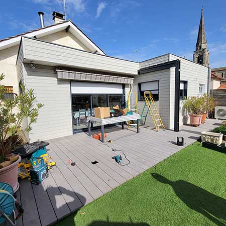 Pose de terrasses bois ou composite | Menuiseries David GERBEAUD Libourne Bordeaux Gironde rive droite et sud Charente-Maritime