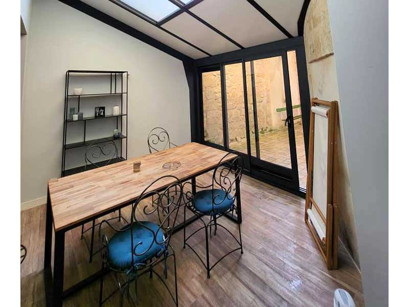 Conception d'une véranda aluminium toute vitrée sur mesure à Saint André de Cubzac | Menuiserie Gerbeaud David